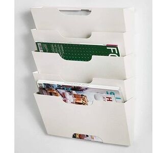 IKEA KVISSLE White Wall Magazine Rack 5 Shelf Letter File Metal Organizer NEW